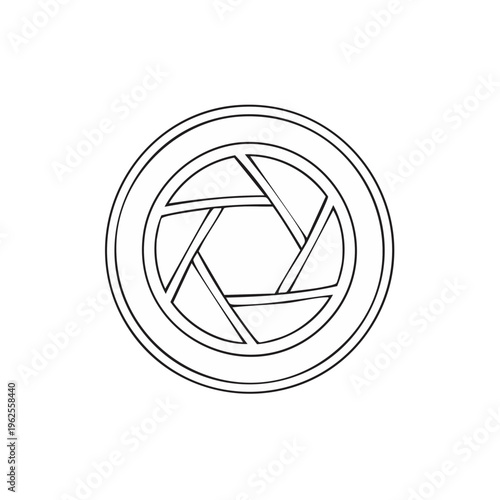 Aperture Blades Opening and Closing in a Circular Lens Mechanism Icon