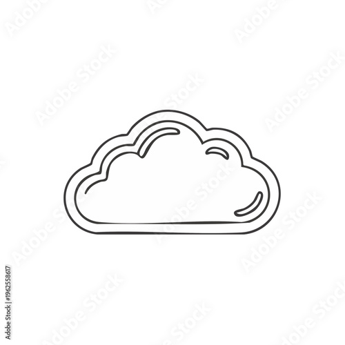 Simple outline of a puffy cumulus cloud hand drawn line art