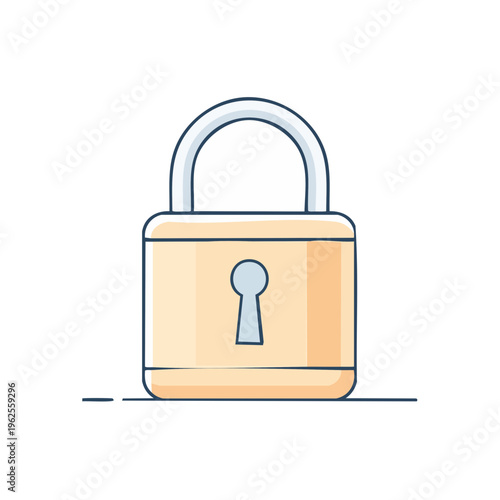 Simple illustration of a closed padlock with a shackle and keyhole.