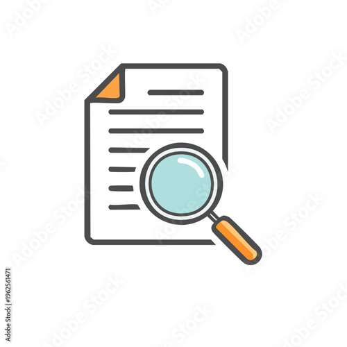 Magnifying glass over document revealing important information and data analysis
