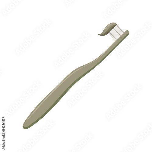 Single toothbrush with paste preparing for dental hygiene isolated on white