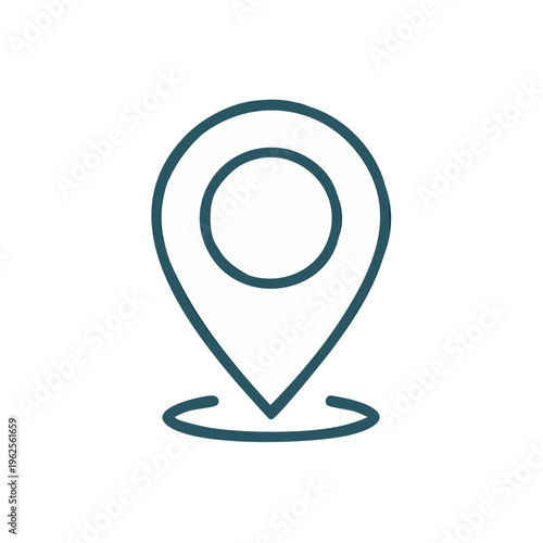 Minimalist map pin marker icon simple graphic design