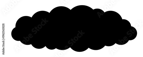 Black cloud icon, weather symbol