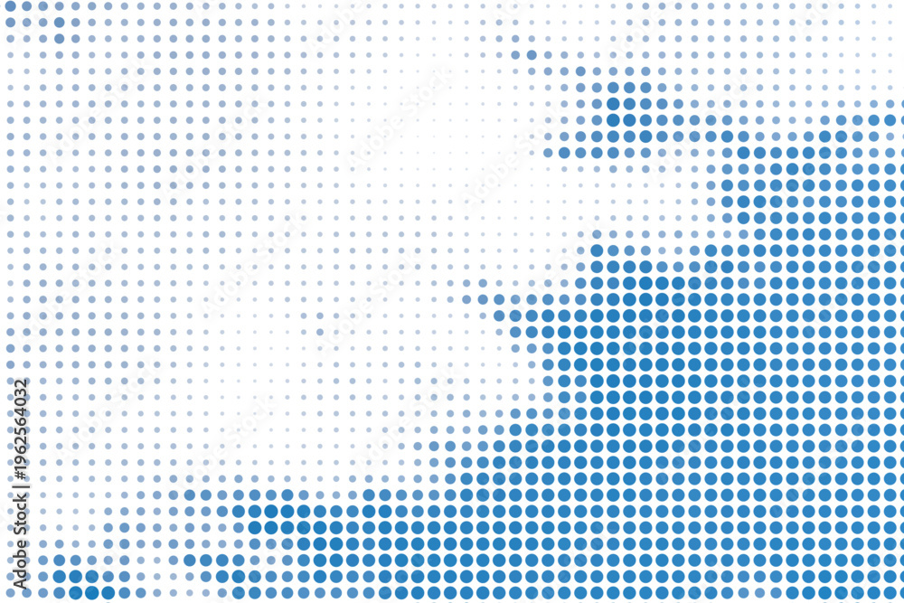 Fototapeta premium Blue sky halftone pattern. Half tone clouds