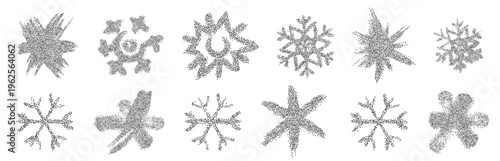 Grunge halftone snow flake icon vector spray snow flake