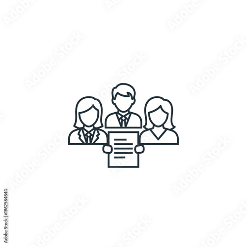 Three colleagues discussing a document.