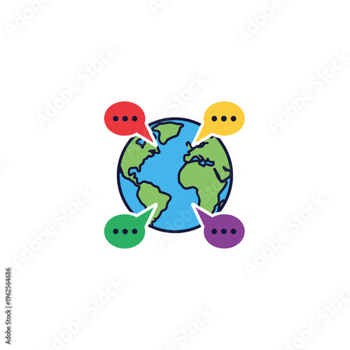 Global communication and international dialogue concept.