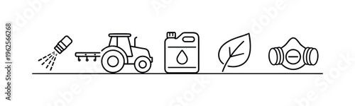 Crop spraying and pesticide application workflow for targeted plant protection and efficient field treatment in precision agriculture systems, spray nozzle, tractor, chemical
