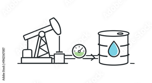 Energy logistics and extraction workflow within a professional engineering environment focused on maintaining steady production cycles, a compact storage barrel placed beside a