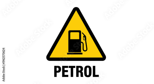 Petrol station warning sign symbol.