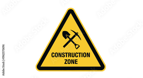 Construction zone warning sign.