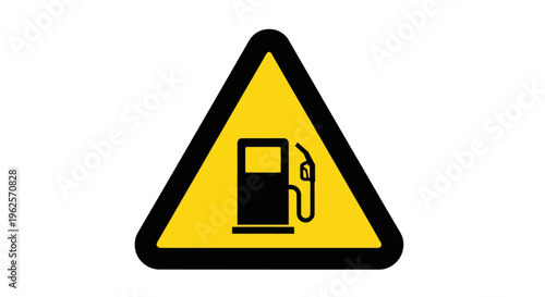 Gas station warning sign icon.