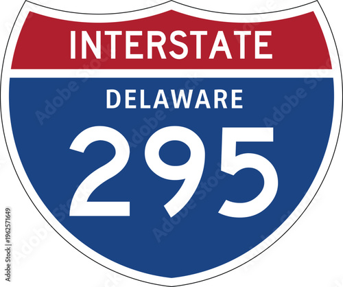 Interstate 295 Delaware DE I-295 US Interstate Highway Route Shield Badge Vector
