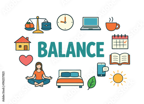Work life balance and stress management concept focused on maintaining harmony between career responsibilities and personal wellbeing in a modern daily routine.