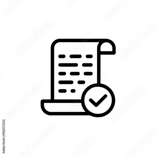 Document icon with a checkmark on a clean background