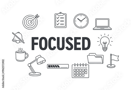Daily focus enhancement and distraction control lifestyle centered on maintaining attention, structuring important tasks and creating productive environments that support