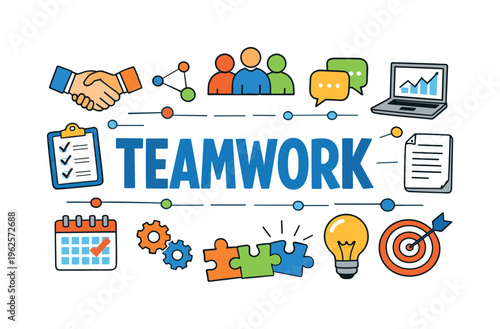 Team collaboration and project coordination concept showing communication, shared goals and cooperative workflow in a modern professional environment. TEAMWORK