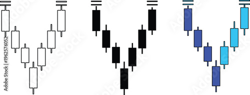 Vector candlestick chart patterns for technical analysis and trading strategies