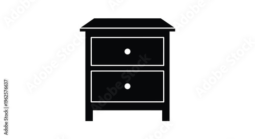 Simple black nightstand with two drawers a minimalist silhouette