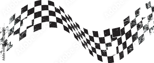Abstract racing background with grunge texture, Waving checkered flag, dynamic sports racing element with grunge effect for victory celebration