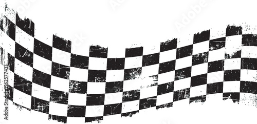 Abstract racing background with grunge texture, Gritty checkered flag banner design, a dynamic symbol of racing, challenge, and ultimate success