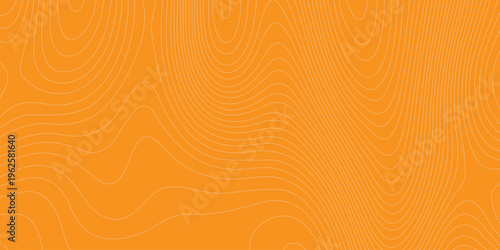 Orange topographic map background with thin contour lines, abstract geographic relief pattern, minimal vector texture