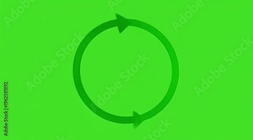 Green recycling symbol on green background