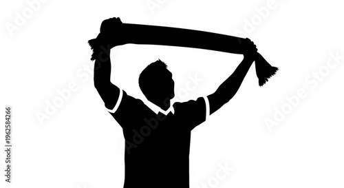 Passionate Sports Fan Celebration Silhouette