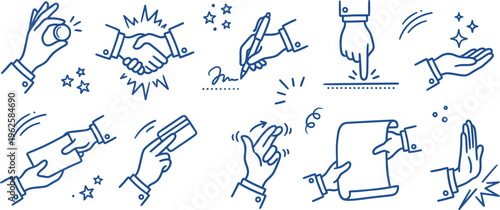 Business hand gestures and professional interactions for corporate communication and financial transaction concepts