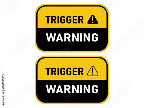 Trigger Warnings Set Stock Illustrations
