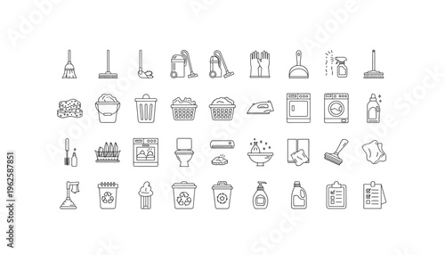 Cleaning tools and household items for organization and maintenance