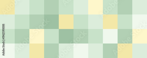 Pastel Easter Pixel Grid Banner in Sage and Butter Yellow Bauhaus Geometric Background