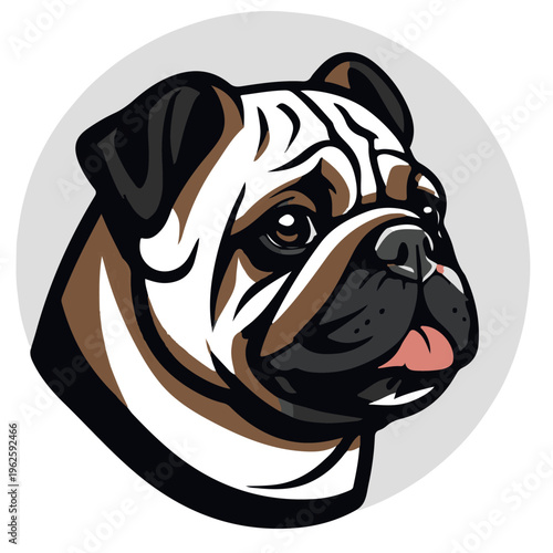 Vector isimple logo llustration of a cute pug dog