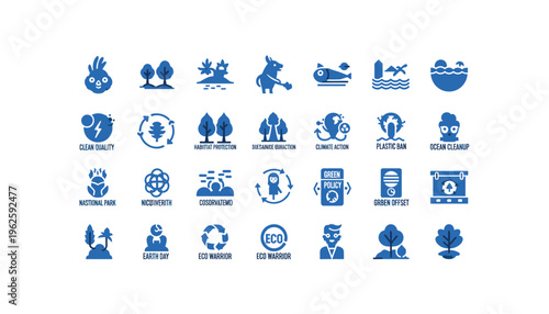 Environmental icons for eco friendly business and sustainable living