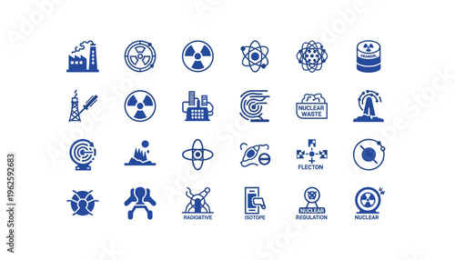 Nuclear industry symbols and icons for commercial use