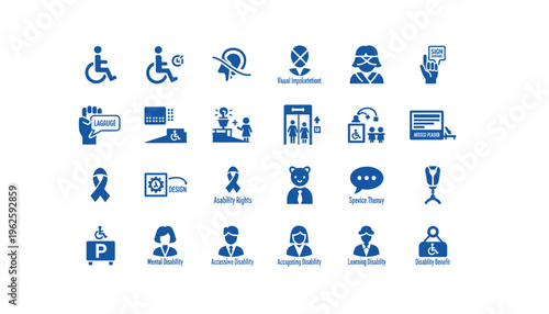 Disability awareness symbols and icons for accessibility and inclusion