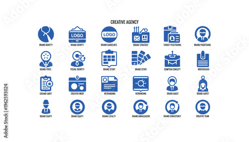 Professional branding icons for creative agency marketing