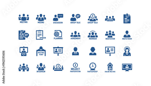 Business communication icons for teamwork and collaboration