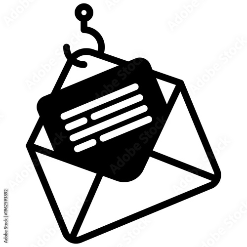 Phishing Glyph Icon, Mini Illustration For Modern Concept, Ui, Ux Web And App Development. Related To Cyber Security, Data Protection.