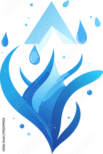 Upward water splash arrow graphic vector