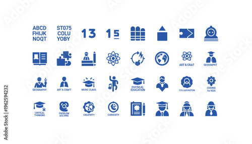 Educational icons for learning and development programs