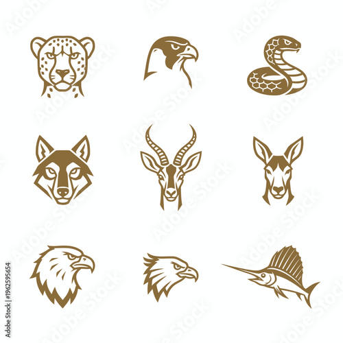 Collection of various wild animal heads 2.