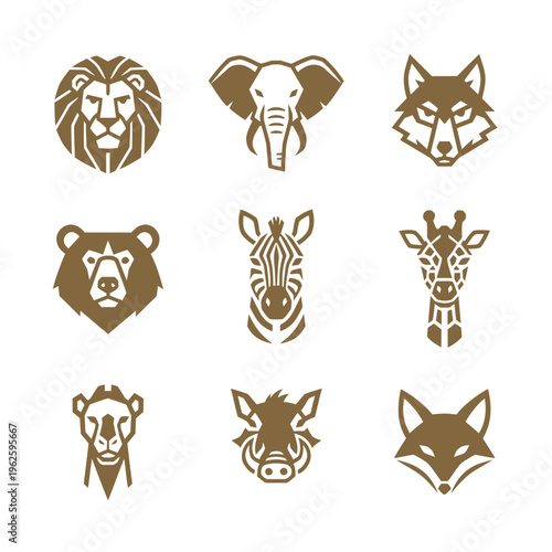 Collection of various wild animal heads 3.