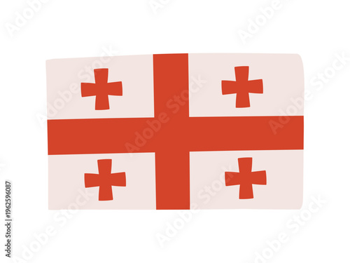 かわいいジョージアの国旗アイコン　手描きタッチの旗イラスト