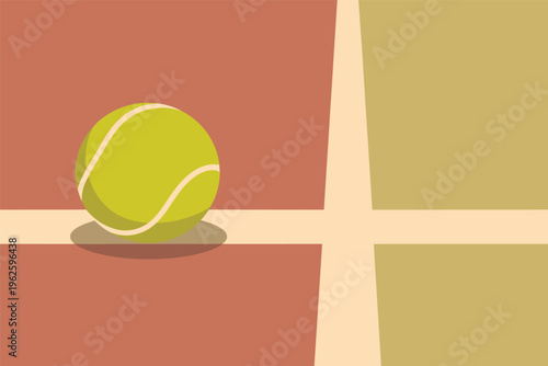 Tennis Ball on a Clay Court, tennis sport concept