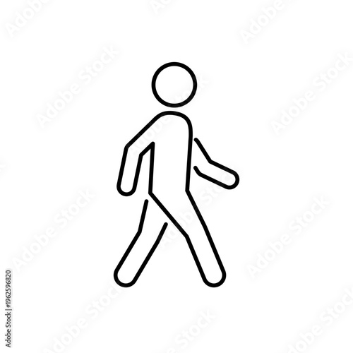 ゆっくり歩いている人の線画アイコン