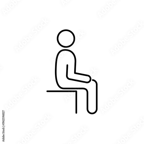座っている人の線画アイコン