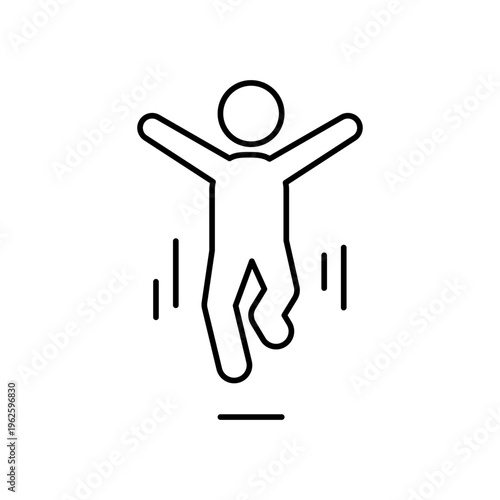 ジャンプしている人の線画アイコン