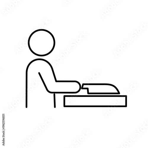 包丁で料理している人の線画アイコン