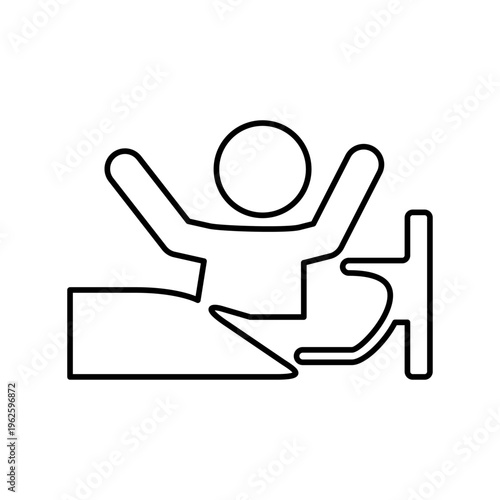 起床した人の線画アイコン
